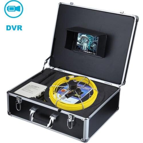 Push Rod 23mm Lens 7 Inch Monitor 20M Cable Sewer Pipe Inspection Camera System With DVR Function Stainless Steel Camera Head