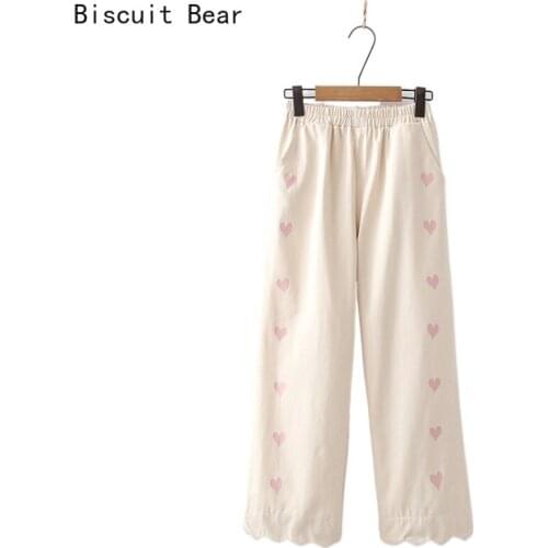 2021 Spring New Women Straiht Pants Hight Waist Pants Female High Waist Loose Trousers Cotton Good Fabric