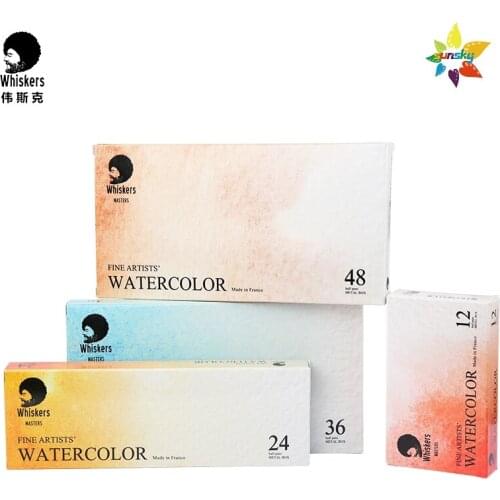 Original Whiskers Artist professional solid watercolor pigment Iron box set Painting art illustration Half block/Full block