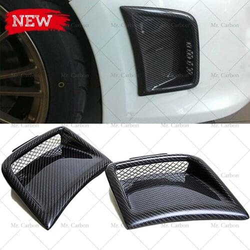 FOR IMPREZA 10TH GRB WRX STI 07-14 OEM CARBON FIBER GLASS FRONT BUMPER SIDE VENTS TRIM STI WRX CARBON/FRP FRONT AIR INTAKE DUCT