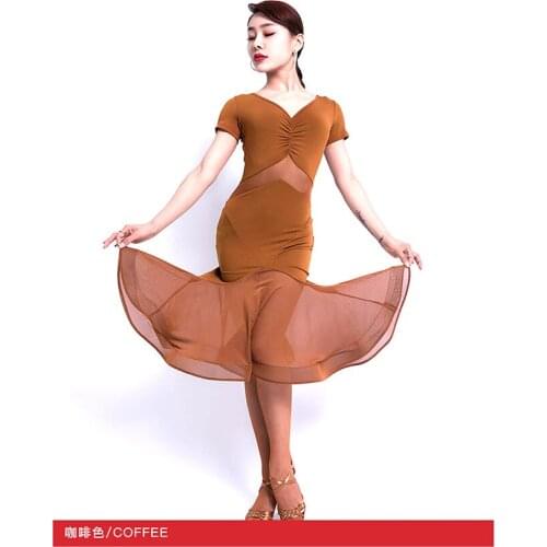 Latin Dance Dress Women Bare Back Dress for Ballroom Samba Tango Chacha Dancing Performamnce L9547