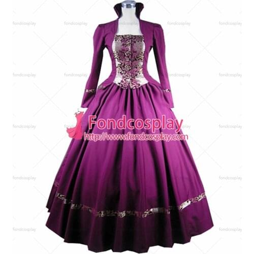 Gothic Lolita Punk Medieval Gown Violet Ball Long Evening Dress Coat Cosplay Costume Tailor-made[CK1361]