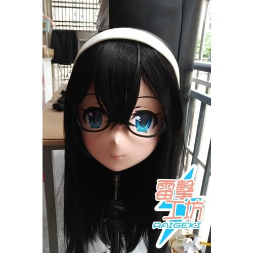 RAIGEKI MAKS 13) Resin 3/4 Head Female/Girl Kigurumi Anime Cosplay Masks Crossdress Japan Role Lolita Crossdresser DOLL BJD Cos