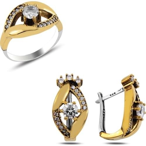 Silver 925 Sterling Zircon Cubic Zirconia Authentic Set