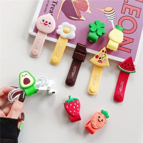 Cute Cable Organizer Bobbin Winder Protector Wire Cord Management Marker Holder Cover For Earphone iPhone 12 Sansung MP3 USB