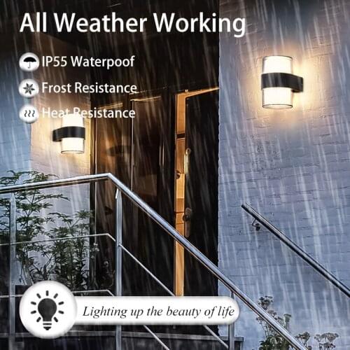 Modern Design Led Wall Light Outdoor Porch Wall Lamp for Front Door Yard Waterproof 10W Up and Down Lamp Exterior 3000K 6000K