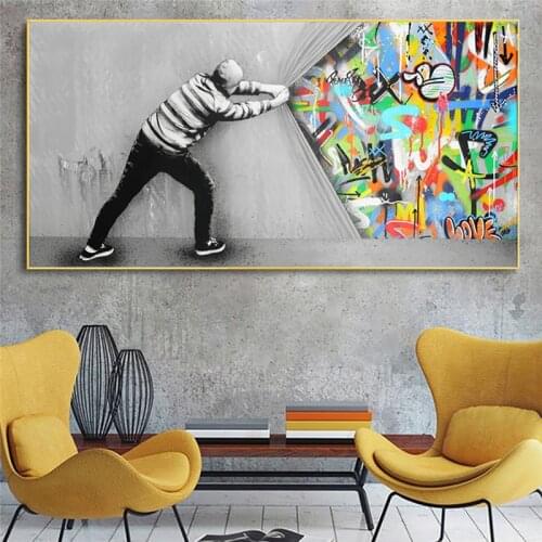 Modern Creative Bansky Graffiti Colorful Street Art Poster And Prints Canvas Wall Painting For Living Room Decoration Cuadros