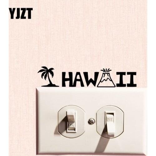 YJZT Hawaiian Landscape Patterns Wall Switch Sticker Vinyl Decal Decor Modern Creative S19-0866