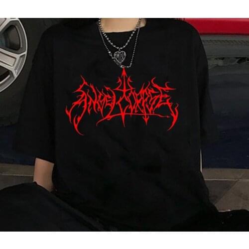 Women T-shirt streetwear casual tops New Summer clothes shirt black Harajuku clothing cotton sweet girls Ulzzang vintage loose
