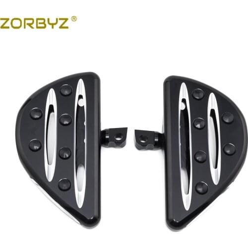 ZORBYZ CNC Black Edge Cut Rear Passenger Stretched Floor Boards Footrest For Harley 1986-2015