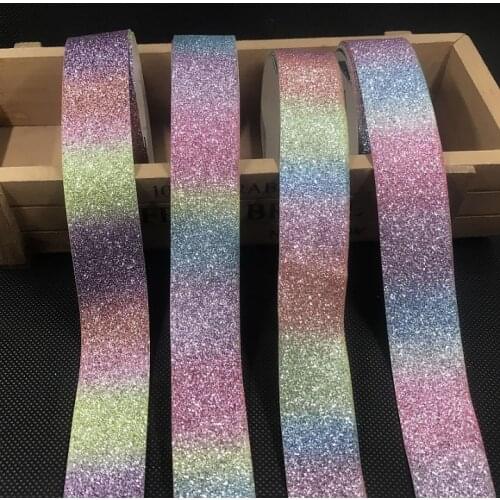1.38M /10mm 25mm Wide Lace Ribbon Bow Easter PU Webbing Fabric DIY Rainbow Ribbons For Crafts satin nastro raso wstazka L-5