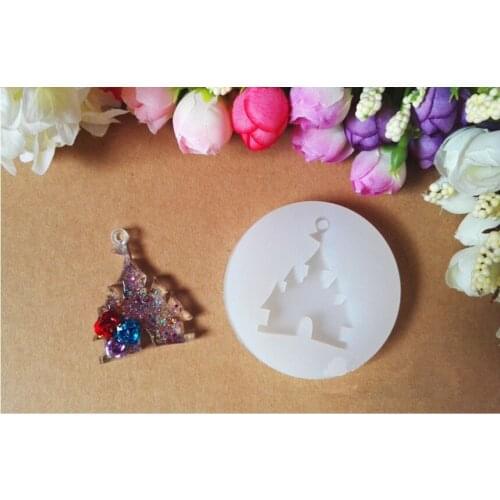 New 1pcs castle Liquid silicone mold DIY resin jewelry pendant necklace pendant mold resin molds for jewelry