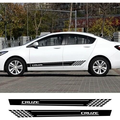 2PCS Car Motorsports Side Door Stickers Reflective Auto Door Vinyl Sport Decals Decoration For Chevrolet Cruze Car Accessories
