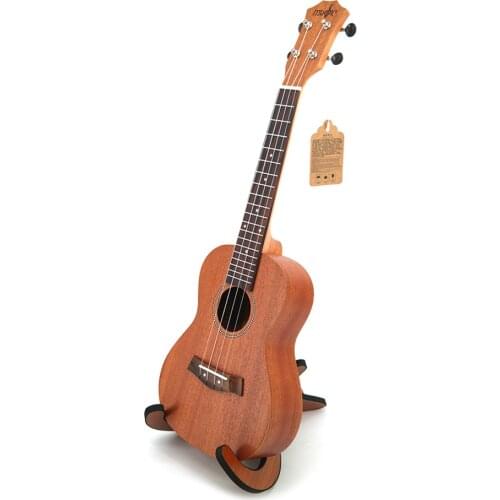 23" Concert Ukulele Mini Hawaiian 4 strings Guitar Sapele Body Fishbone Pattern Electric Ukulele with Pickup EQ Uke Best Gift