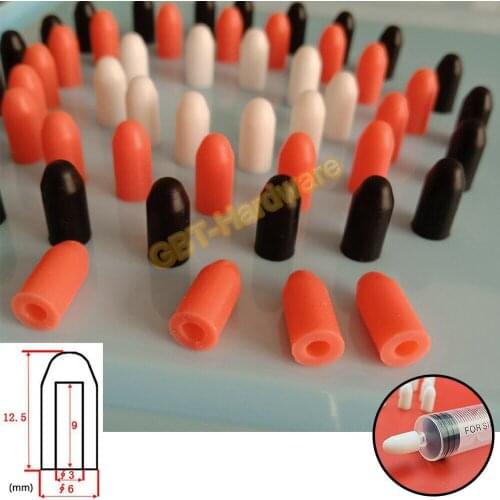 20PCS Syringe Silicone Rubber Cap Needle Cover Injector Seal Test Tube End Caps 3mm Rubber Sealing Head Gasket