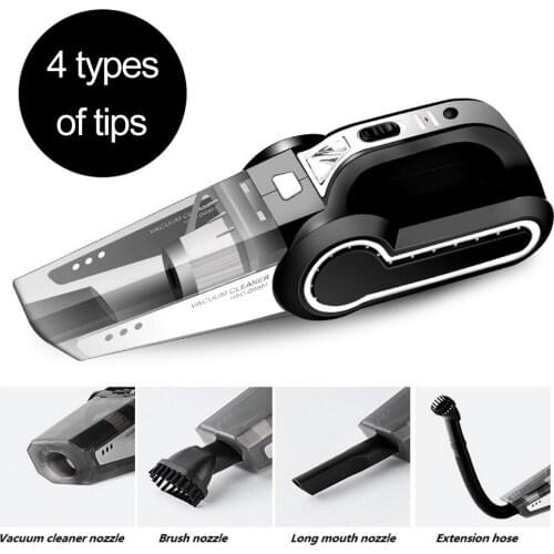 Car Vacuum Cleaner Handheld Powerful Auto Interior Cleaning Wet Dry Vacume Multi-function Tire Inflator with LED Flashlight