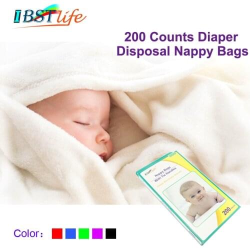 100% Biodegradable 200 Count Diaper Disposal Nappy Bag Baby Diaper Collection Diaper Sacks Garbage Bag Baby Diaper Storage Bags