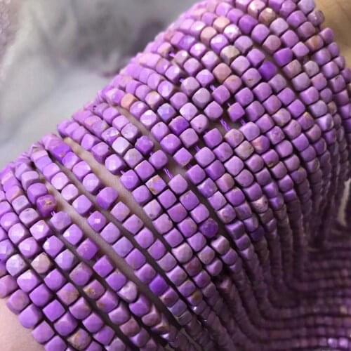 AAAA LOOSE BEADS ziyun Agate square faceted 4.5*4mm wholesale for DIY jewelry necklace 36cm