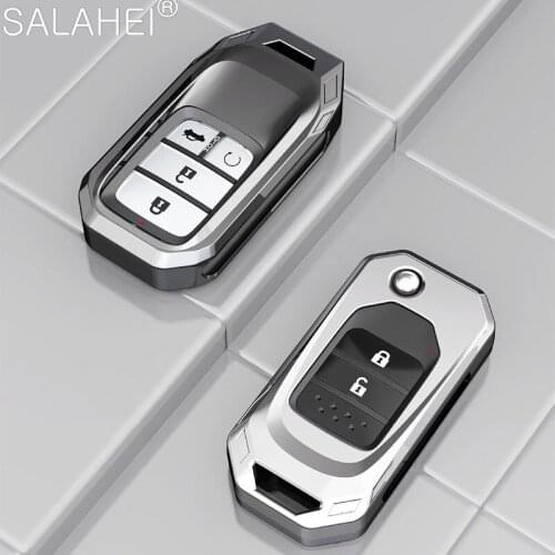 Zinc Alloy Car Key Case Cover Holder For Honda Vezel City Civic BR-V HR-VCRV Pilot Accord Jazz Jade Crider Odyssey Accessories
