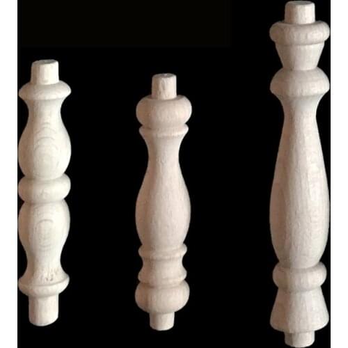 Wooden Fence Decorative Wood Carving Wood Column Corbel Fashion Decoration Sculpture Column Pad Wood Appliques for Furniture