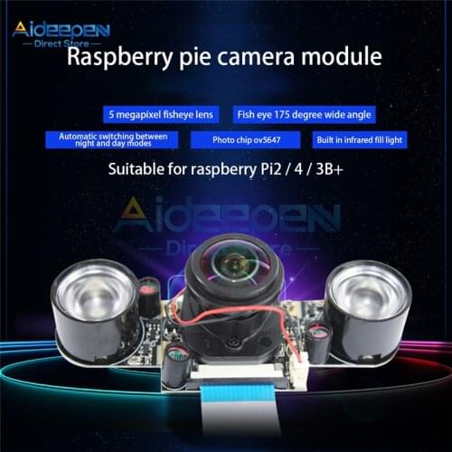 For Raspberry pi Camera Day & Night Vision, IR-Cut Video Camera 1080p HD Webcam 5MP OV5647 Sensor for Raspberry Pi RPi 4 3 B B