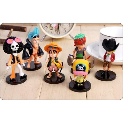 6pcs/lot Action Figure Luffy group adventure Makeup Microscopic Golden Lion Theatre 5-10cm PVC decoration Doll Model Anime