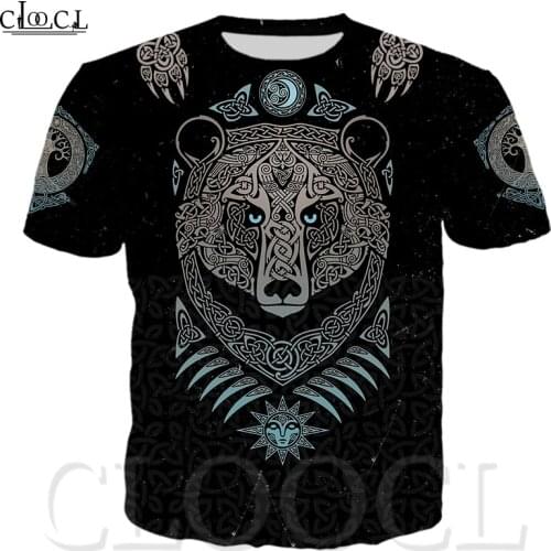 HX Newest Popular Viking and Animal Bear Men Women T-Shirt 3D Print Fashion Harajuku Hip Hop Streetwear Pullover Drop Shipping