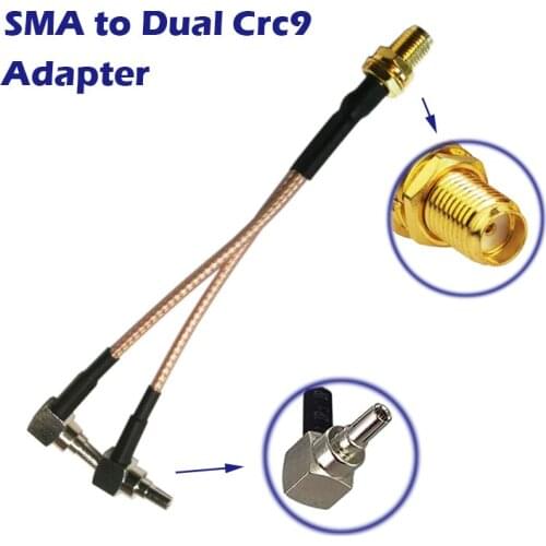 SMA Female to Dual CRC9 Splitter Adapter 10cm 20cm 30cm Length RG316 Coaxial Cable Pigtail for 4g LTE Router Modem MiFi Hotspots