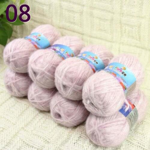 Sale 8SkeinX50gr Luxury Fluffy Soft NEW MOHAIR Shawls Hand Knit Crochet Yarn Pink 822-08-8