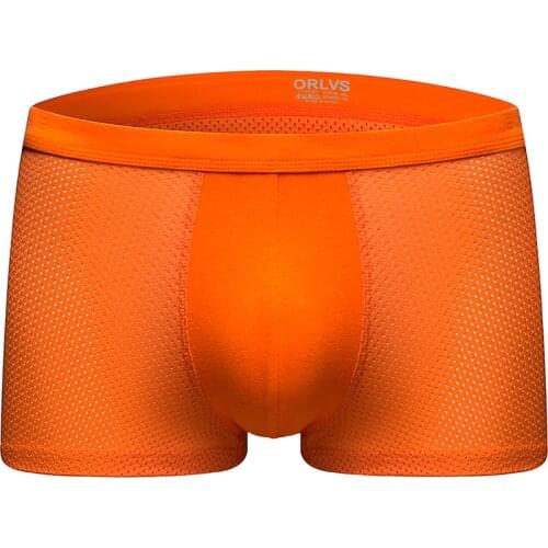 ORLVS Brand Men Underwear Boxers New Mesh Boxer shorts Men Pants Trunks Underpants Cueca Bottom Cotton Male Panties Hot