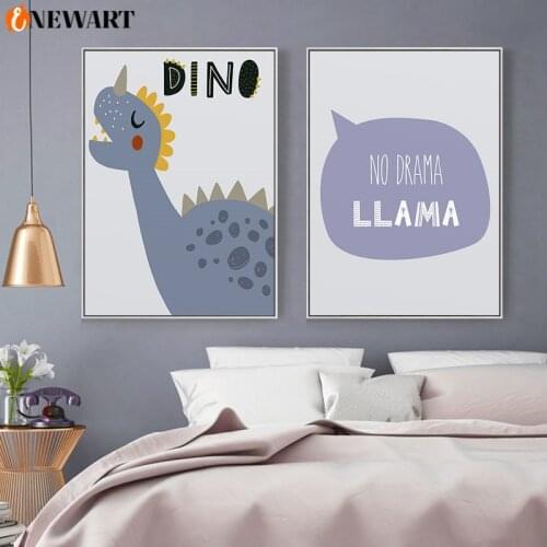 Baby Nursery Wall Art Poster Dinosaur Canvas Picture Print Animal Painting Decorative Picture Nordic Kids Bedroom Decoration