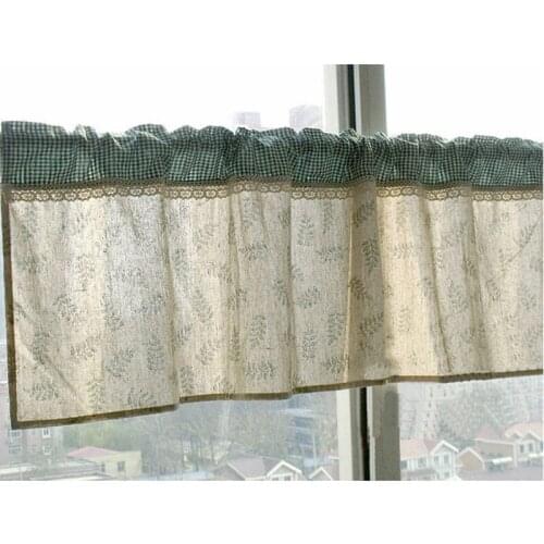 New Arrival Cortina For Valance Cotton Short Curtains For Kitchen Window Roman Blinds Half-curtain Pelmet Leaves