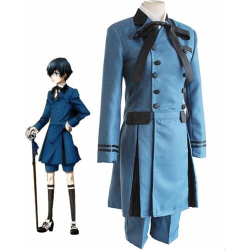 Anime Black Butler Kuroshitsuji Ciel Phantomhive Cosplay Costume Wig Mask Kuroshitsuji Sebasti Aristocrat Emboitement Halloween