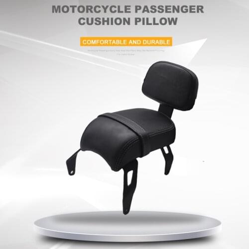 Motorcycle Passenger black Rear Seat Pad Pillow Sissy Bar Backrest Foot Peg For Indian Bobber