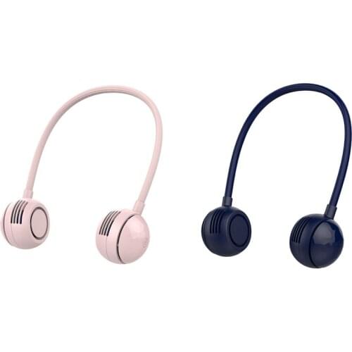 Portable Neck Fan USB Rechargeable Personal Fan 3-Speed Operable Bladeless Outdoor Fan for Travel Sports Office