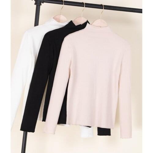2021 korean style long sleeve top sweaters for women fashion tops clothing sweaters v neck black white pullovers knitted blouses