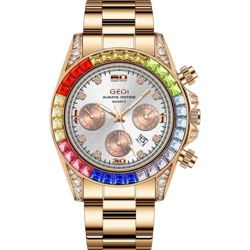 Luxury Women Watch Big Dial Top Brand Waterproof Quartz Watches Man Stainless Steel Rolexable Wristwatch Reloj Hombre + Box