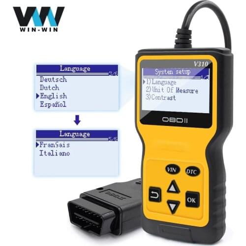 V310 Read/Clear Fault Code Reader Scan Tool OBDII/EOBD Read DTC OBD 2 OBD2 Car Diagnostic Auto Tool obd2 scanner VS ELM327 V1.5