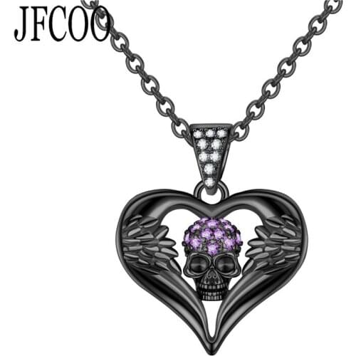 Heart Angel Skull Necklace Zrcon Crystals For Woman Love Jewelry Dropshipping