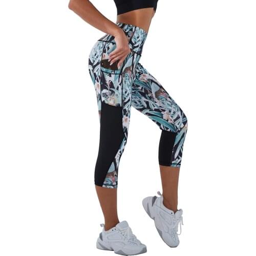 High Waist Yoga Shorts Workout Women Print Running Cycling Pants Gym Clothes Fitness Elastic Leggings