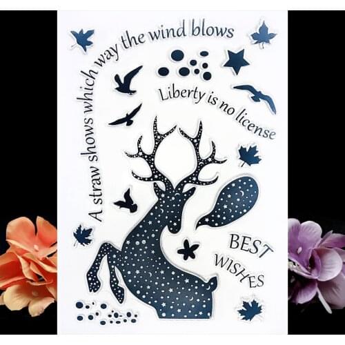 Silhouette Deer Elk Background Transparent Clear Silicone Stamps For DIY Scrapbooking/Sentiment Stamp Photo Album Card Making
