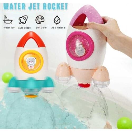 Water Spray Rocket Sprinkler Spinning Baby Bath Kids Toys Bathroom Cute Clockwork Swimming Rotating Rocket Gift Toy for children