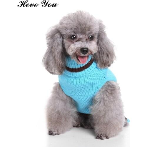 Heve You Sweater Pet Cats Knit Coat Puppy Dog Clothes Blue Kitten Sweaters Lovely White Stars Winter Warm Pet Clothes Jumper