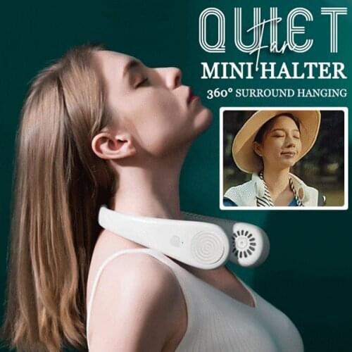 Lazy Silent Hanging Neck Fan Outdoor Portable Small Sports Cooling Fan Usb Charging Leafless Design Electric Device