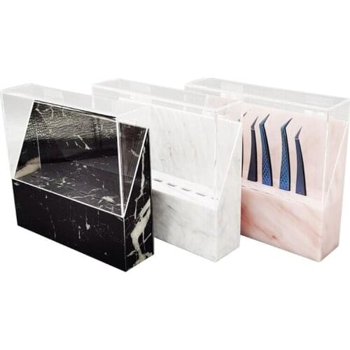 Eyelash Tweezers Storage Rack 8 Holes Clamshell Acrylic Eyelash Extension Tools Organizer Holder Stand Nail Tattoo Tools Shelf