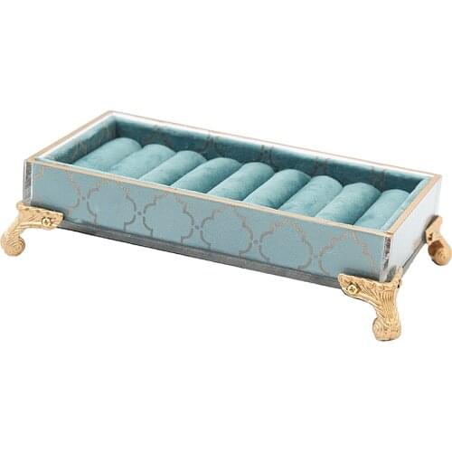 Top Quality Resin Velvet Jewellery Display Ring Storage Tray Case Organiser