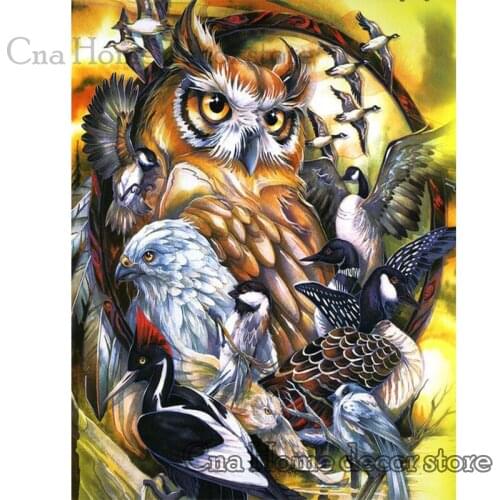 Animal Birds owl dreamer 5D diy Needlework embroidery pattern resin mosaic diy diamond painting 3d cross stitch kits room decors
