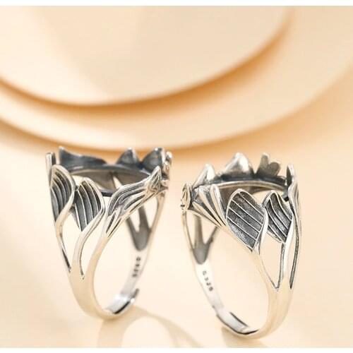 13*17mm 925 STERLING SILVER Semi Mount Bases Blanks base blank Pad rings ring Setting set diy A5528