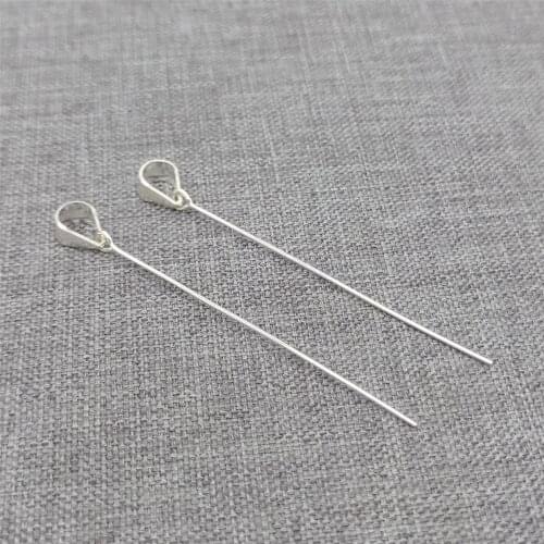 15 Pieces 925 Sterling Silver Plain Bail Drop with Eyepin Pendant Charm Bail