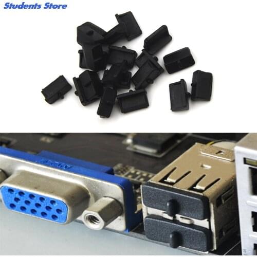 20Pcs USB Port Covers Dust Plug USB Charging Port Protector Durable Black for PC Laptop USB Plug Cover Stopper